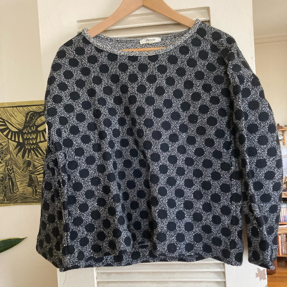 Madewell cosy boxy dots sweater top S M